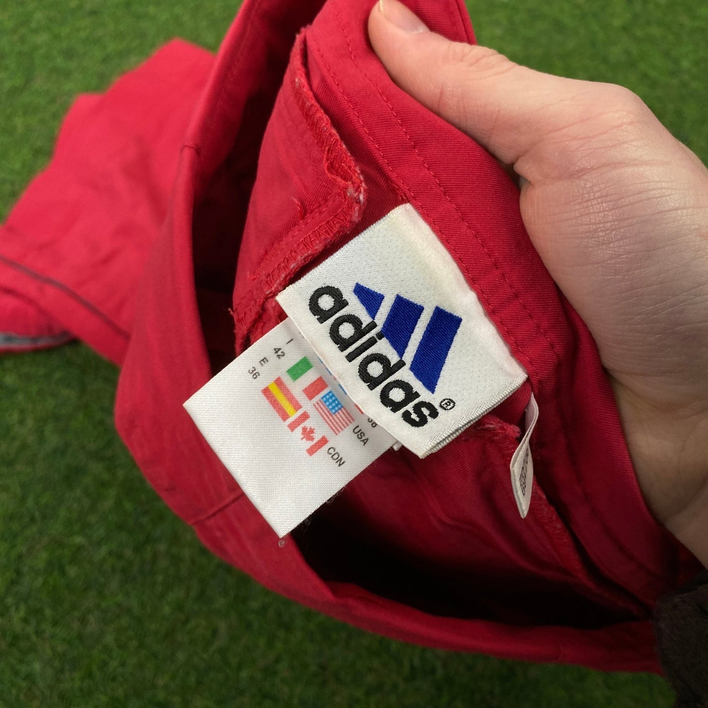 Retro Adidas 3/4 Length Shorts Red XS - Vintage Box