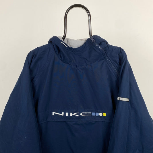 90s Nike Reversible Sidewinder Fleece Coat Jacket Blue Grey XL - Vintage Box