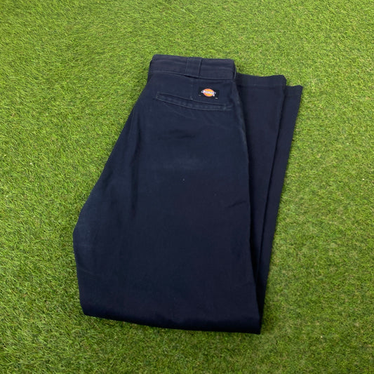 Retro Dickies Cargo Trousers Joggers Blue Medium