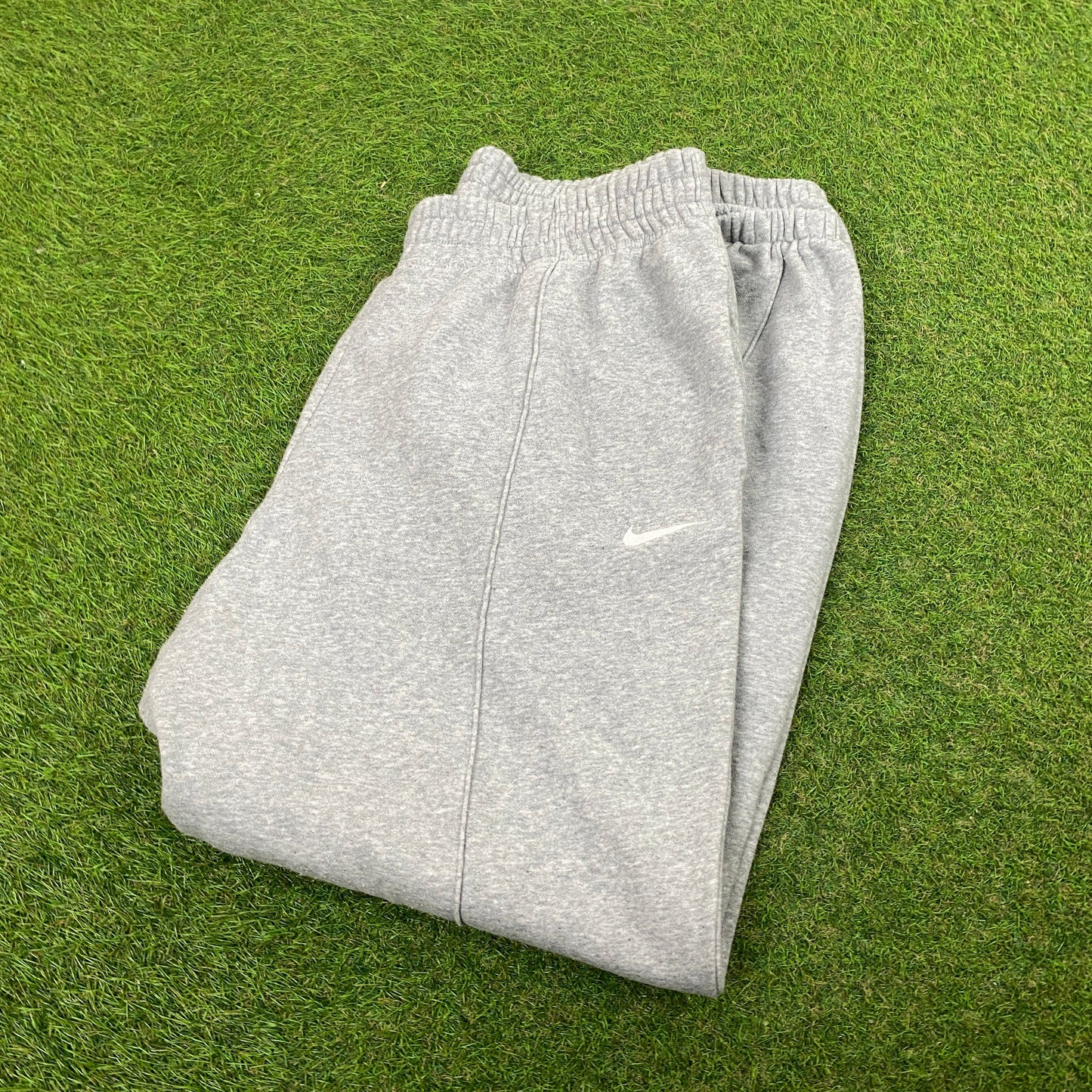 00s Nike Wide Leg Cotton Piping Joggers Grey Large