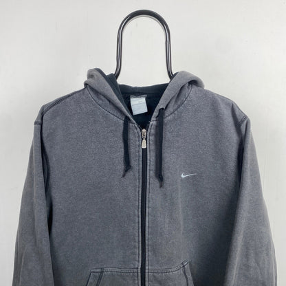 00s Nike Air Max Contrast Stitch Zip Hoodie Grey Medium - Vintage Box