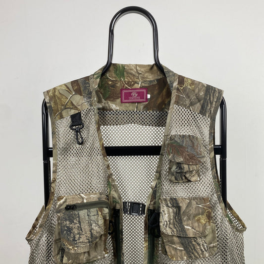 Retro Real Tree Gilet Vest Jacket Green XL - Vintage Box