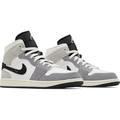Nike Air Jordan 1 Mid SE Craft White Cement Grey Black - Vintage Box