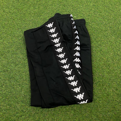 Retro Kappa Logo Taping Joggers Black Small