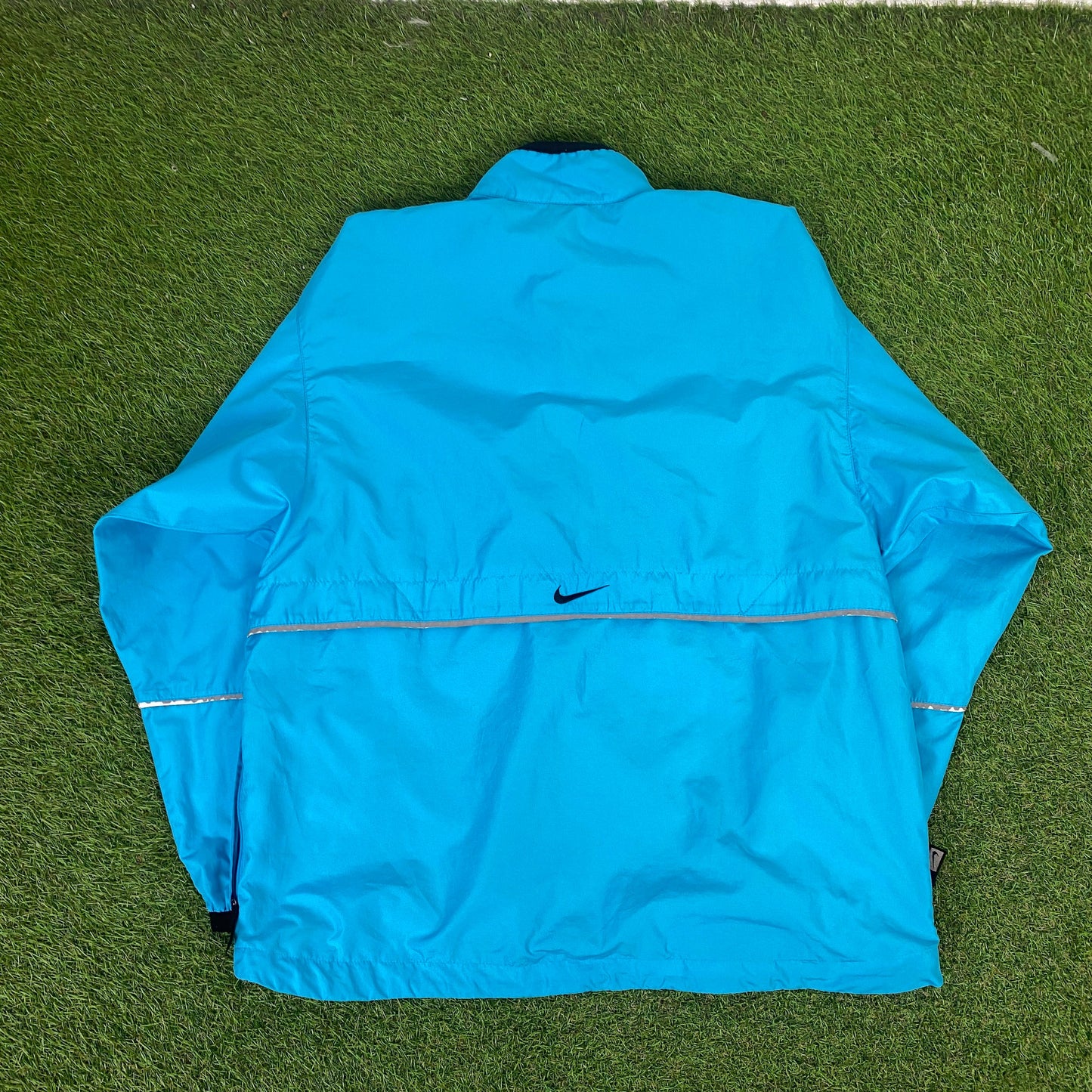 90s Nike Piping Windbreaker Jacket + Joggers Set Blue Medium