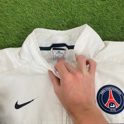 00s Nike PSG Windbreaker Tracksuit Set Jacket + Joggers Grey XL - Vintage Box