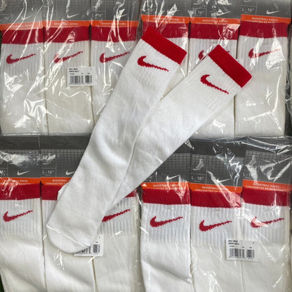 Vintage Nike Basketball Socks White Red - Vintage Box