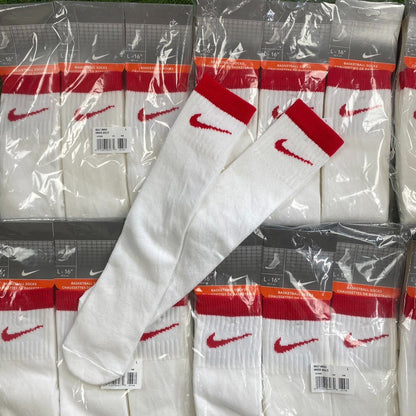 Vintage Nike Basketball Socks White Red - Vintage Box