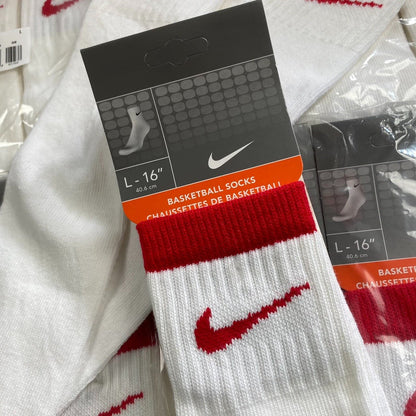 Vintage Nike Basketball Socks White Red - Vintage Box