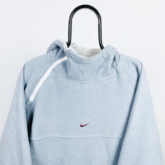 90s Nike Reversible Sidewinder Fleece Coat Jacket Blue White XL - Vintage Box