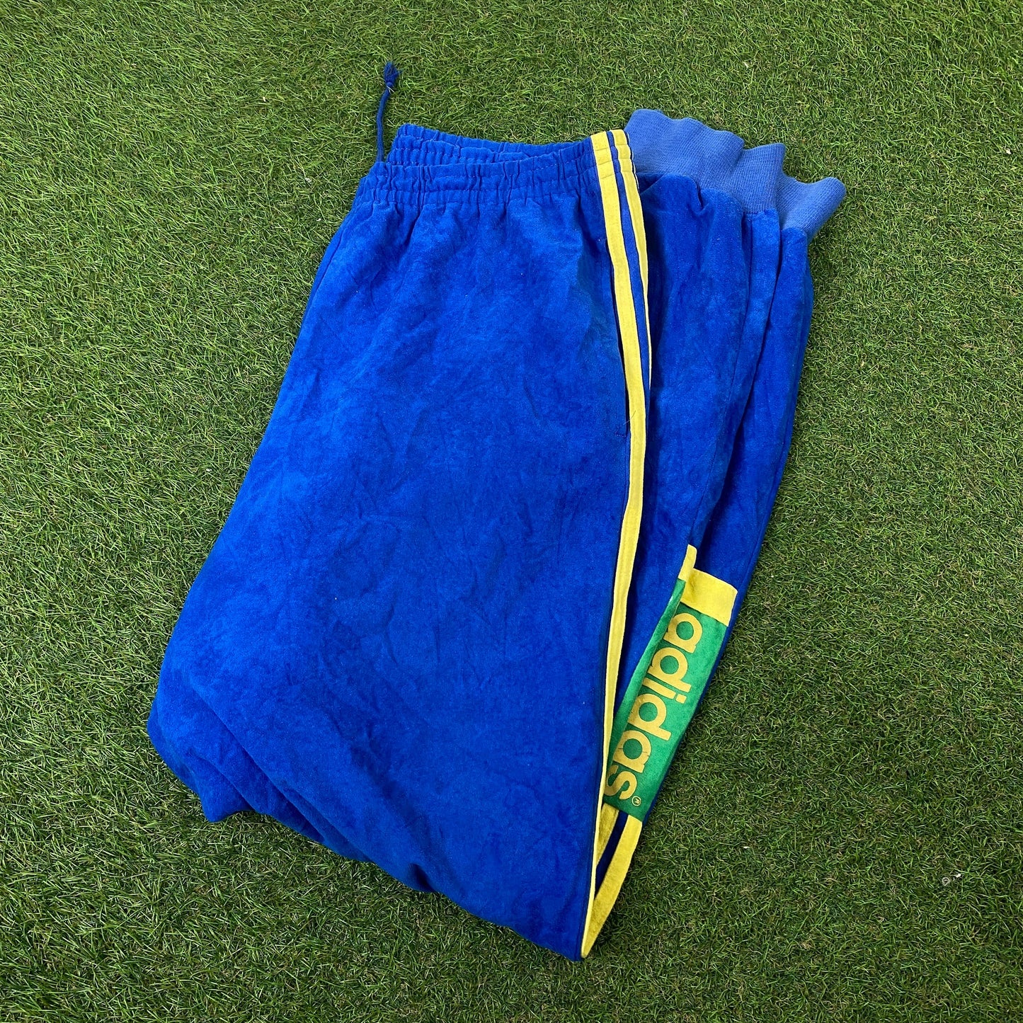 90s Adidas Ventex Velour Joggers Blue Medium