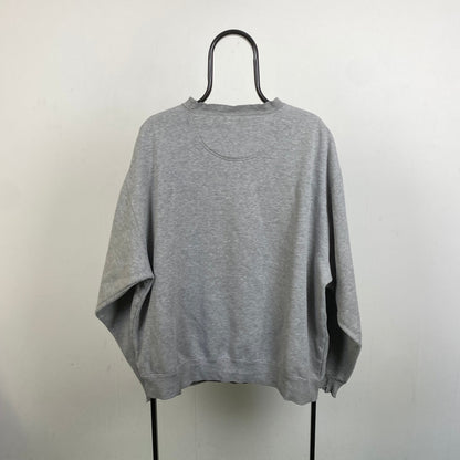 90s Nike Centre Swoosh Sweatshirt Grey XL - Vintage Box