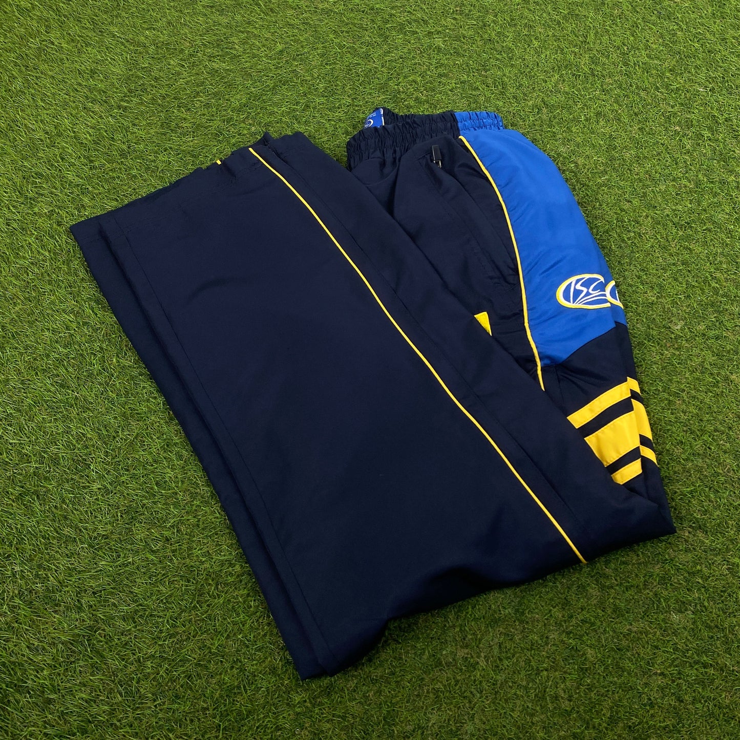 Retro 90s Leeds Rhinos Piping Joggers Blue Small