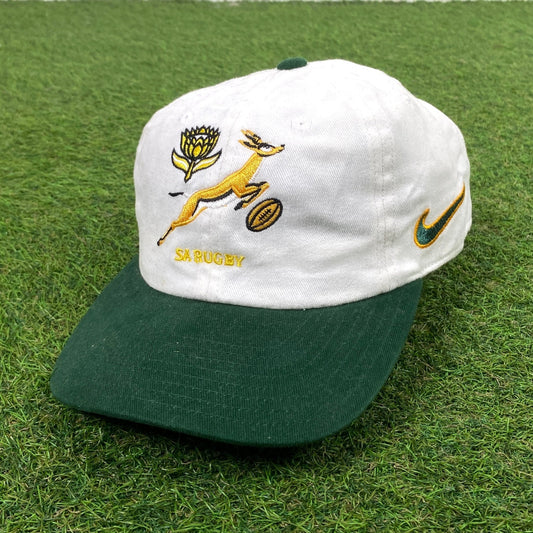 90s Nike South Africa Rugby Hat White - Vintage Box