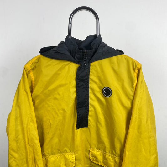 90s Nike Windbreaker Jacket Yellow Medium - Vintage Box