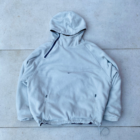 00s Nike Reversible Sidewinder Fleece Coat Jacket Blue Small - Vintage Box