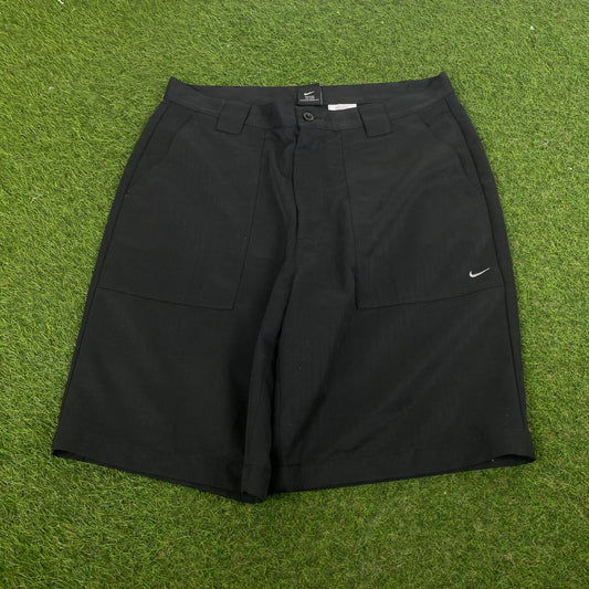 00s Nike Golf Cargo Shorts Black Medium - Vintage Box