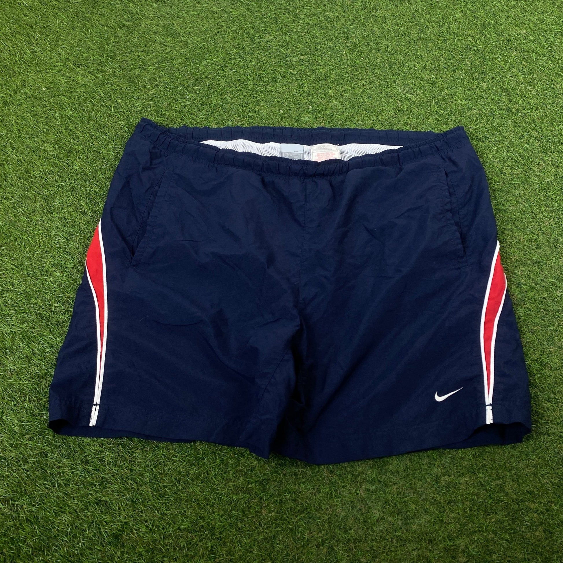 00s Nike Piping Shorts Blue XL - Vintage Box