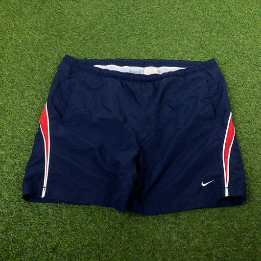 00s Nike Piping Shorts Blue XL - Vintage Box