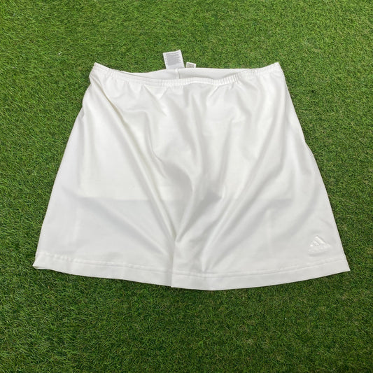 00s Adidas Tennis Skirt Shorts White Medium - Vintage Box