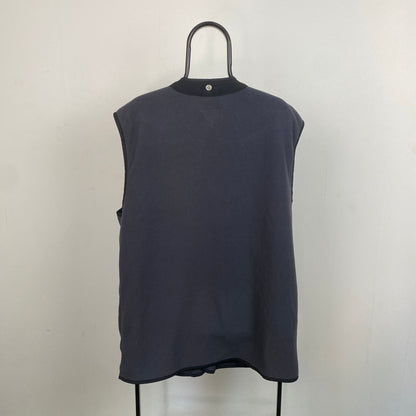 Retro Oakley Fleece Gilet Sweatshirt Grey Medium - Vintage Box