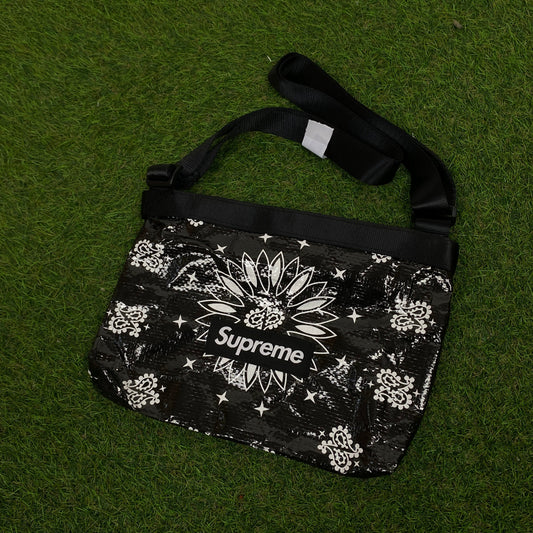 Retro Supreme Sling Shoulder Bag Black