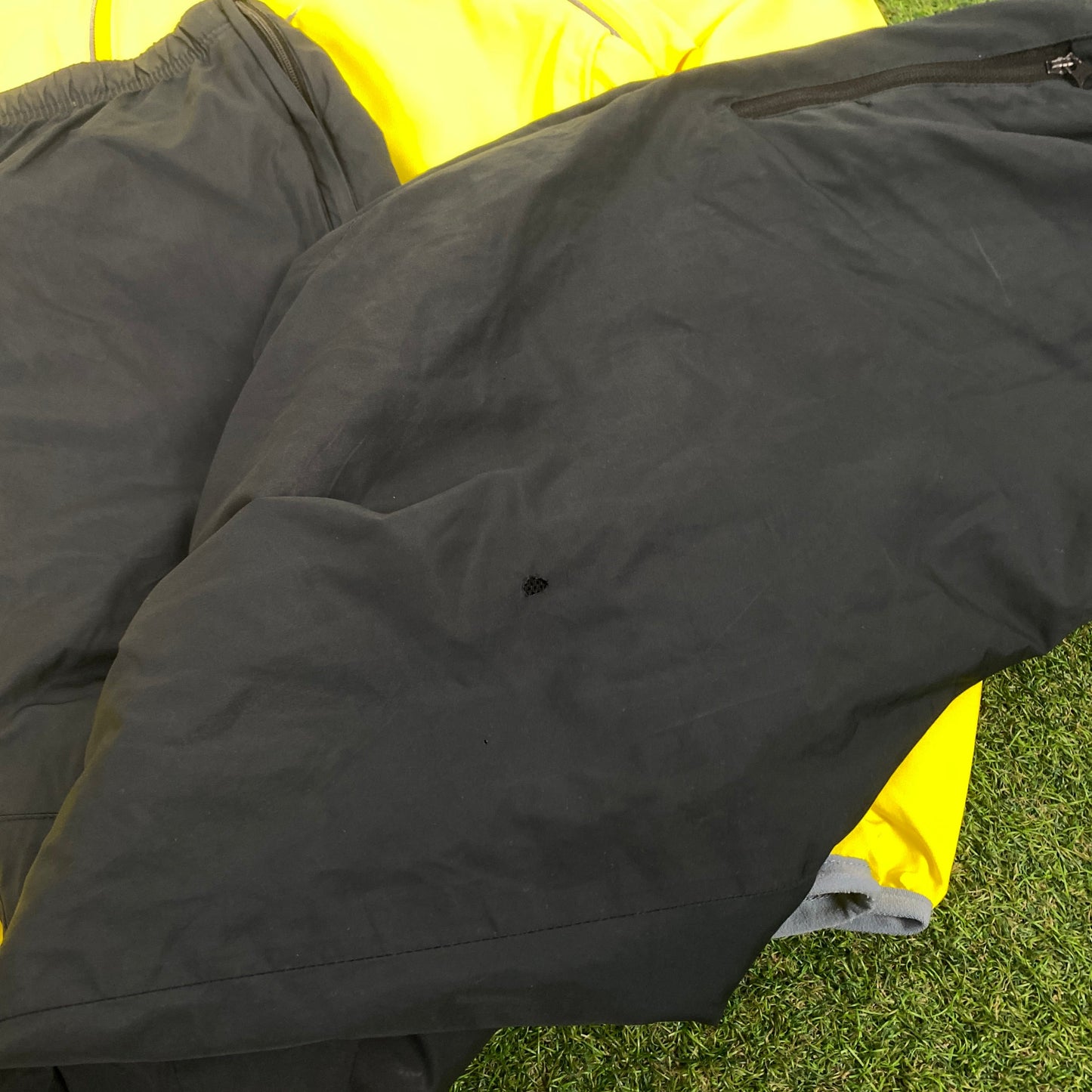 00s Nike Piping Windbreaker Jacket + Joggers Set Yellow Small