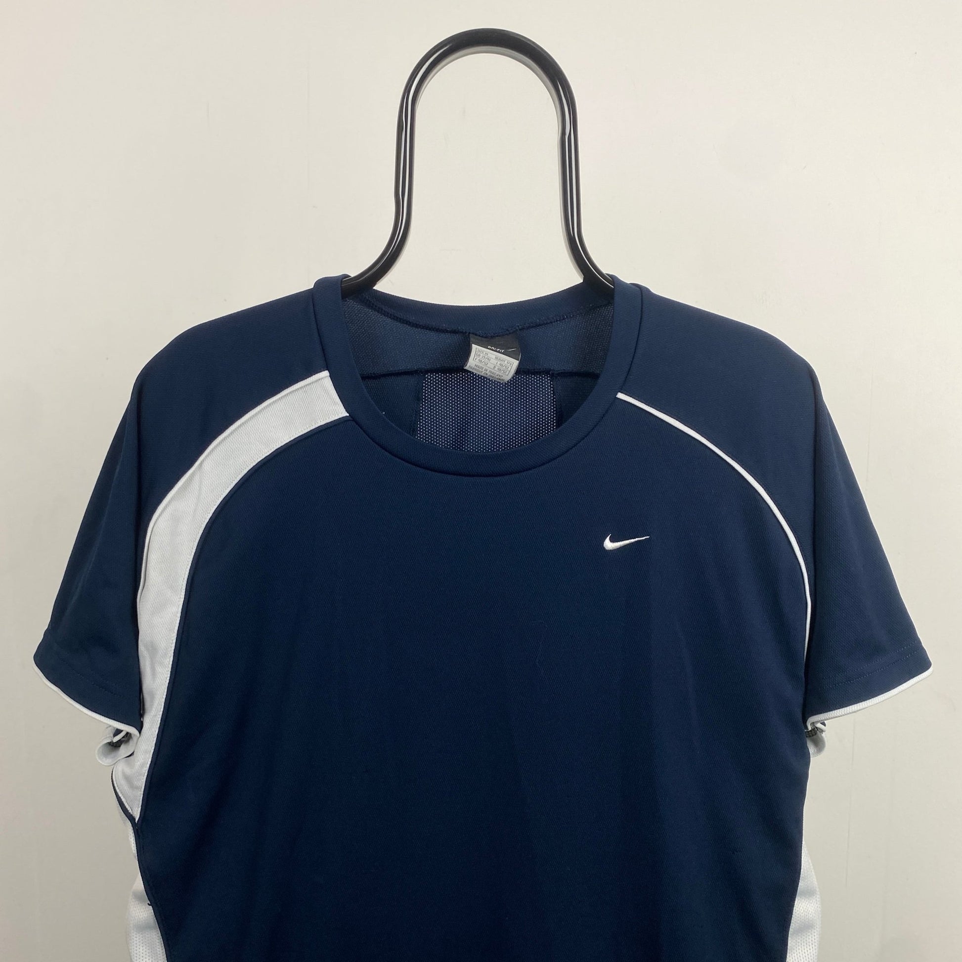 00s Nike Dri - Fit Piping Gym T-Shirt Blue Medium - Vintage Box