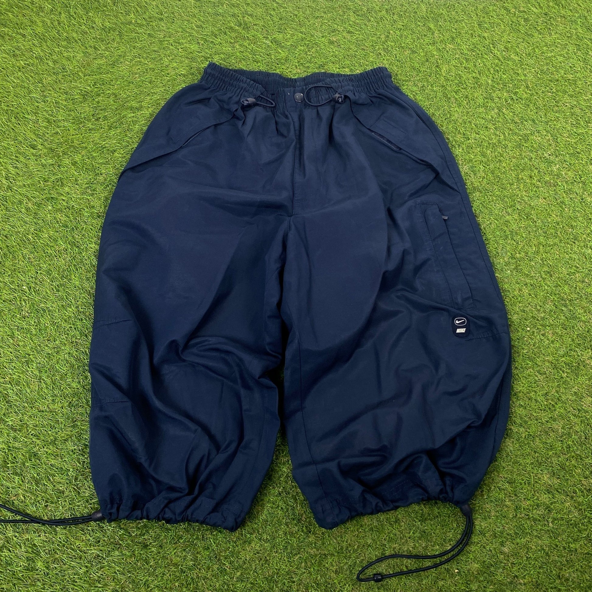 00s Nike 3/4 Length Joggers Blue Small - Vintage Box