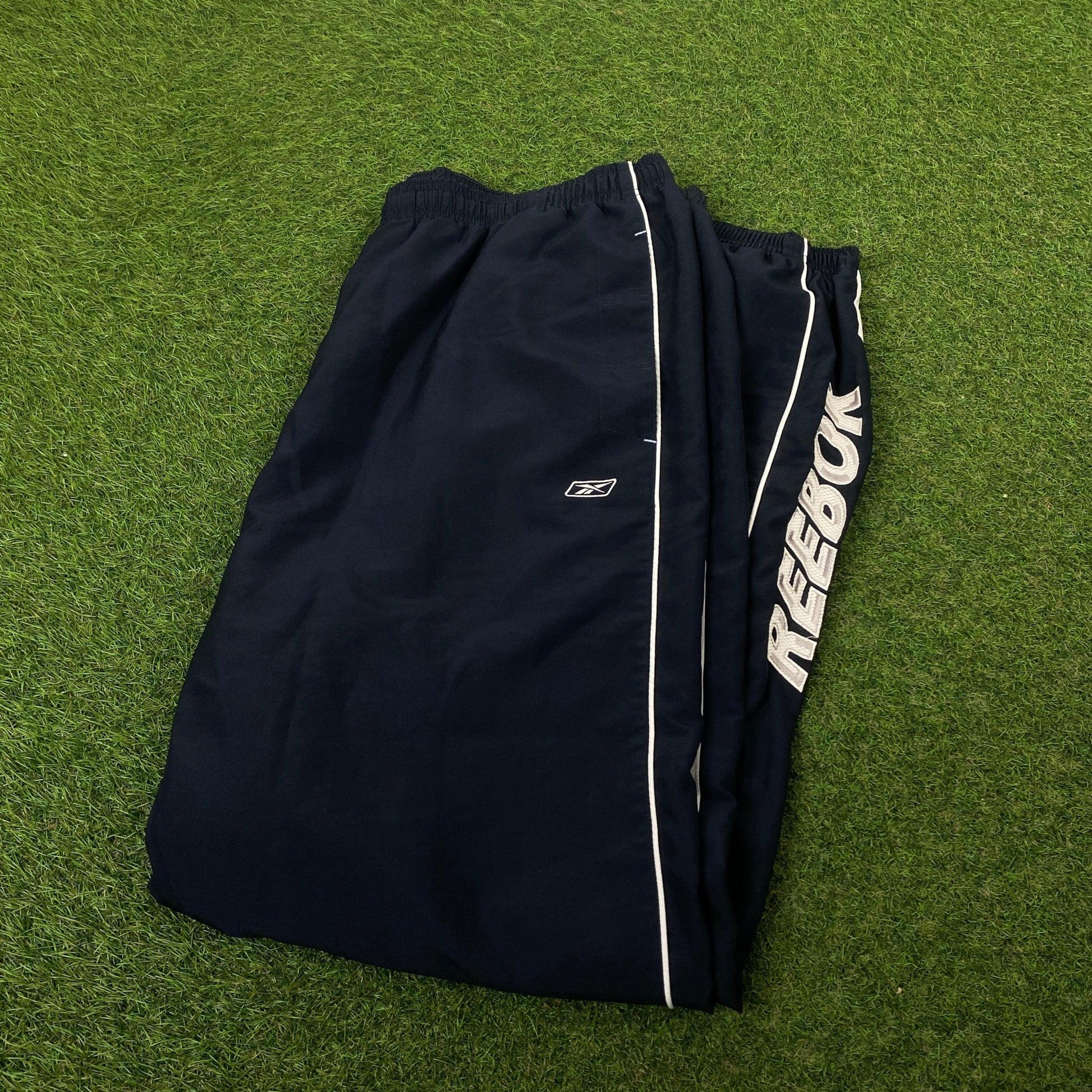 Retro Reebok Piping Joggers Blue XXL - Vintage Box