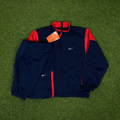 00s Nike Tracksuit Jacket + Joggers Set Blue XXS