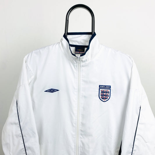 Retro Umbro England Windbreaker Jacket White Small - Vintage Box