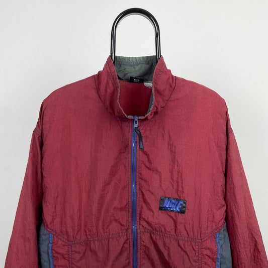90s Nike Windbreaker Jacket Red Large - Vintage Box