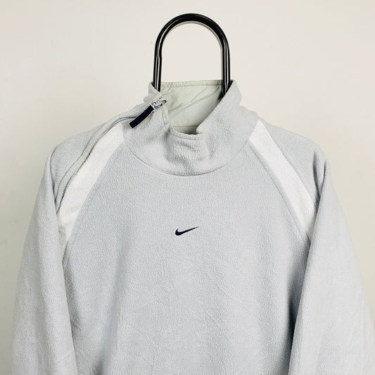 90s Nike Reversible Side Winder Fleece Jacket Grey Large - Vintage Box