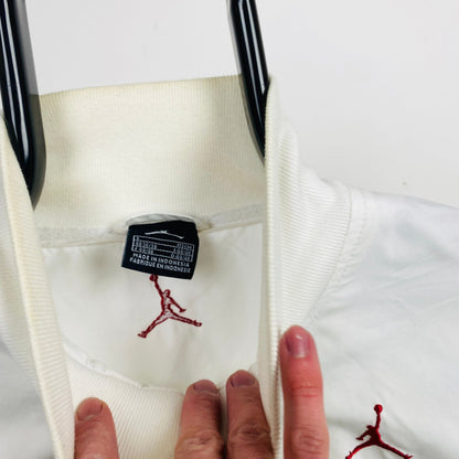 00s Nike Air Jordan Windbreaker Track Jacket White Small - Vintage Box