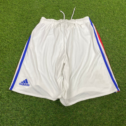 00s Adidas France Football Shorts White Medium - Vintage Box