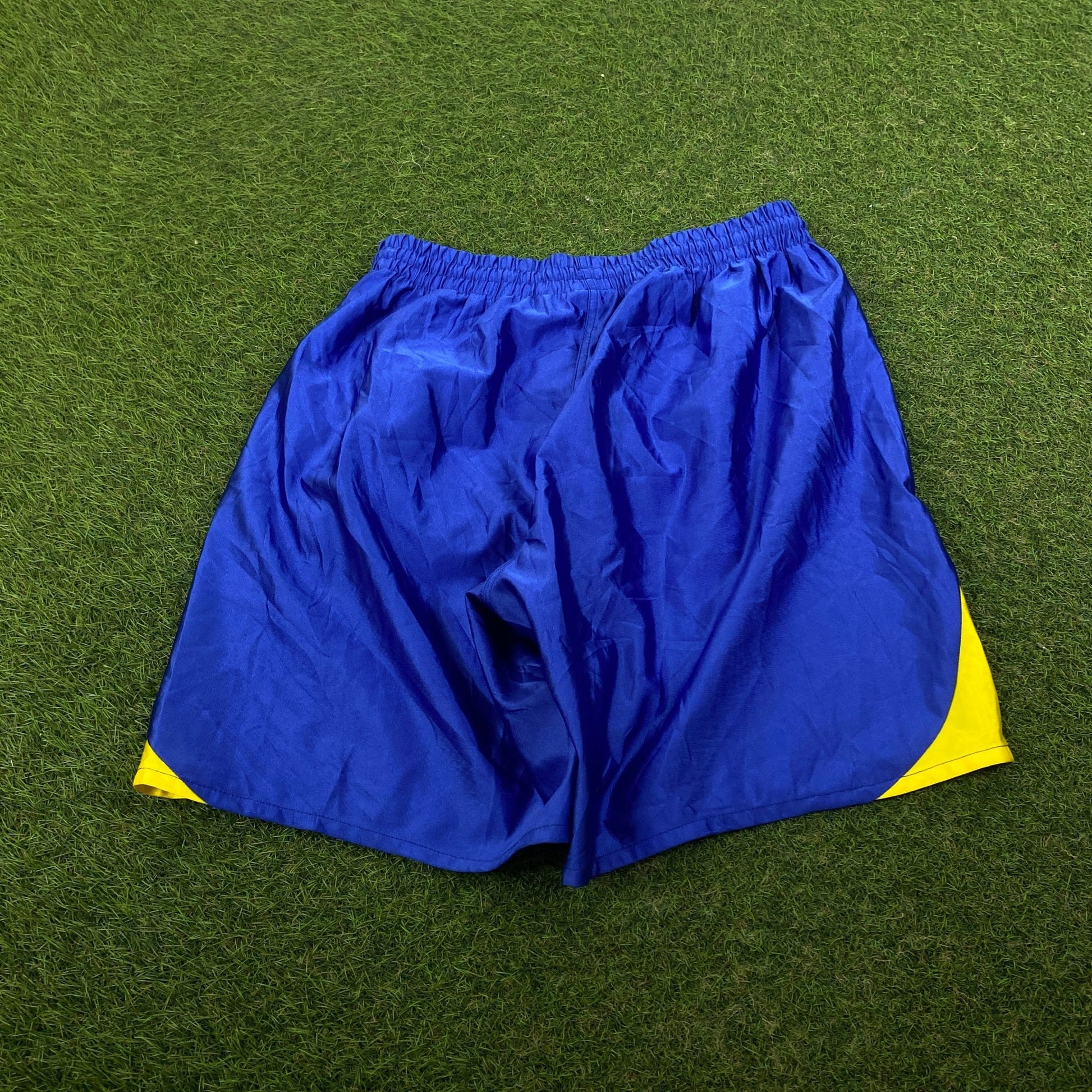 Retro Umbro Sweden Football Shorts Blue Medium - Vintage Box