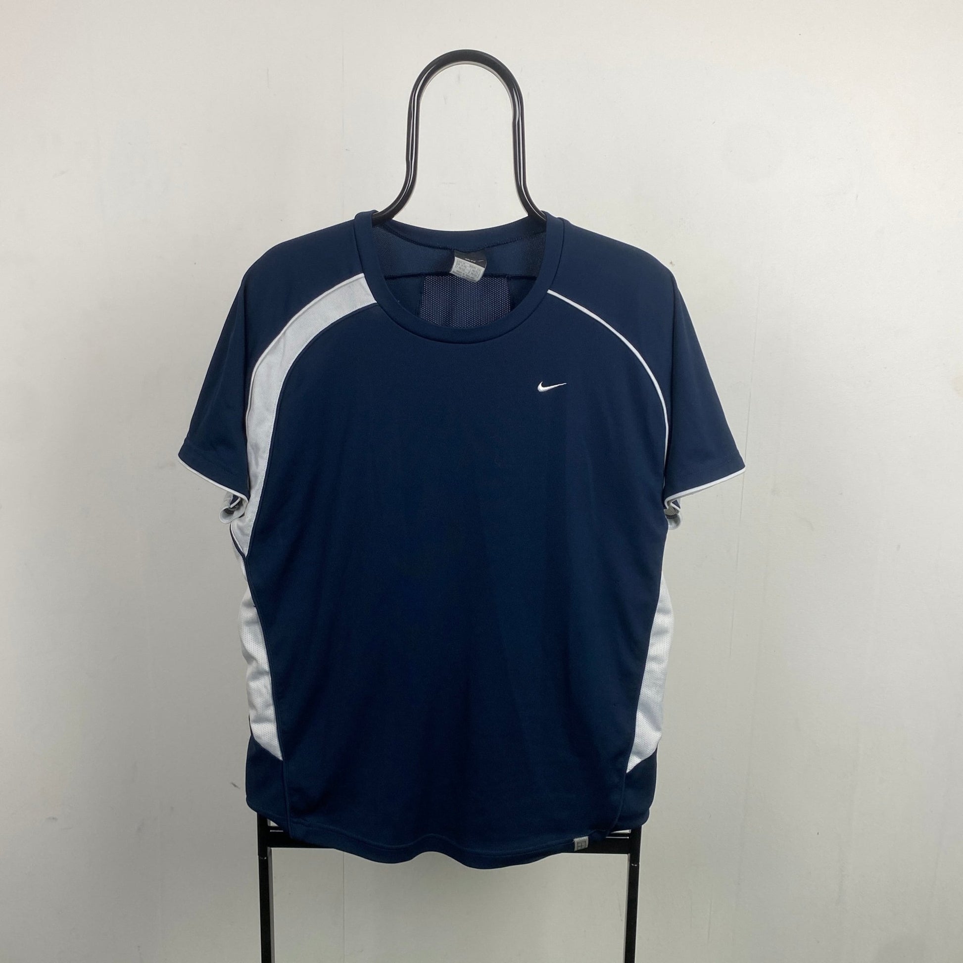 00s Nike Dri - Fit Piping Gym T-Shirt Blue Medium - Vintage Box