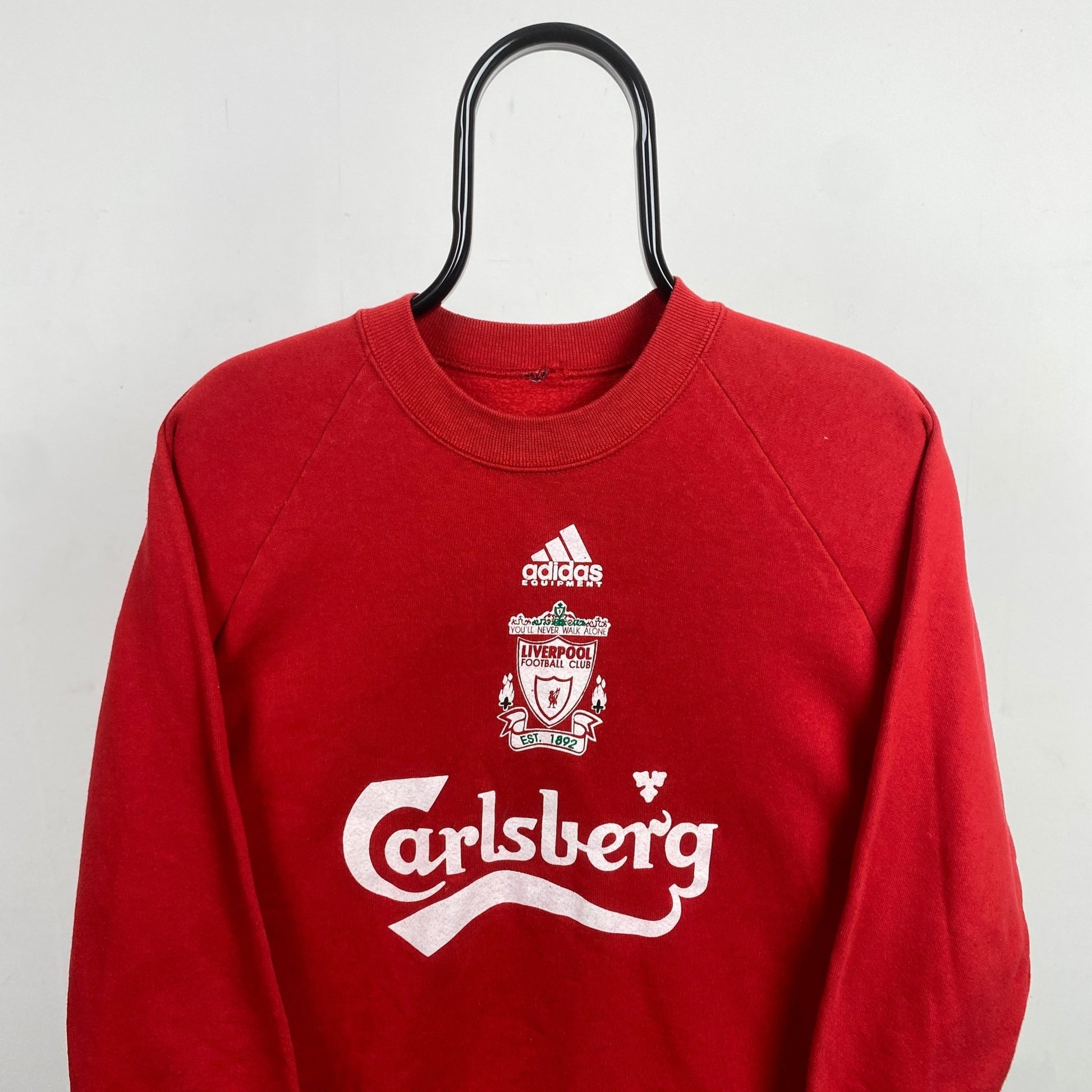 90s Adidas Equipment Liverpool Football Sweatshirt Red Small - Vintage Box