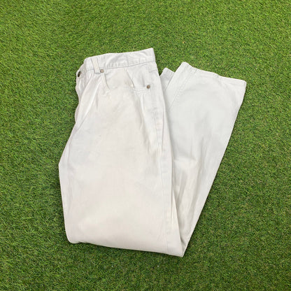 Retro 90s Chino Trousers Joggers Grey Small