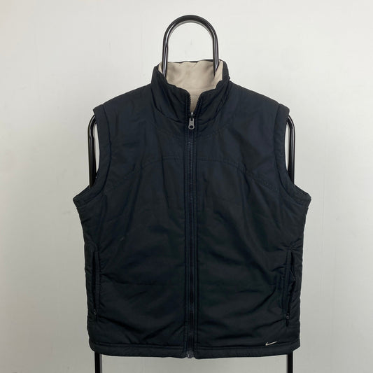 00s Nike Clima - Fit Reversible Fleece Jacket Black Womens Large - Vintage Box