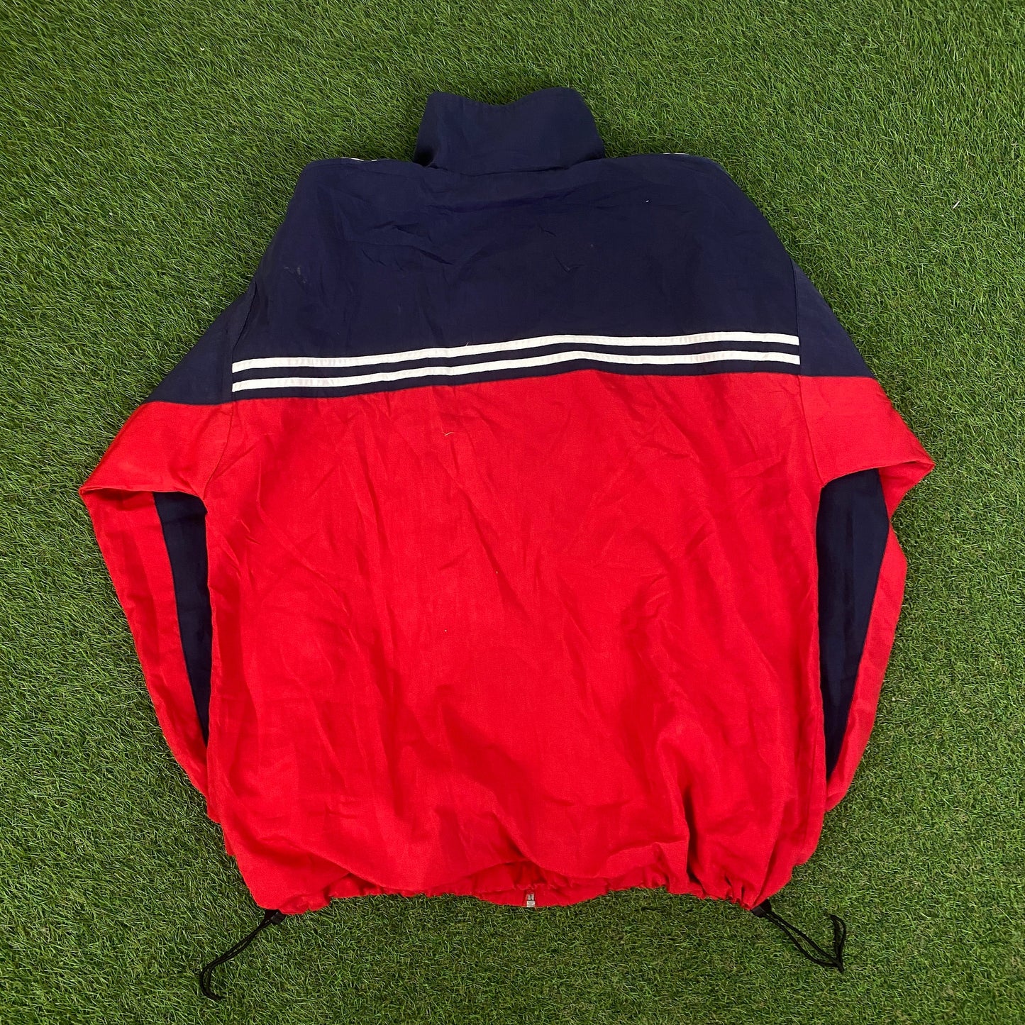 00s Nike Piping Windbreaker Jacket + Joggers Set Red Medium