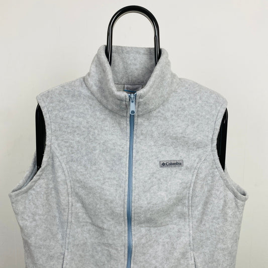 Retro Columbia Fleece Gilet Sweatshirt Grey XL - Vintage Box