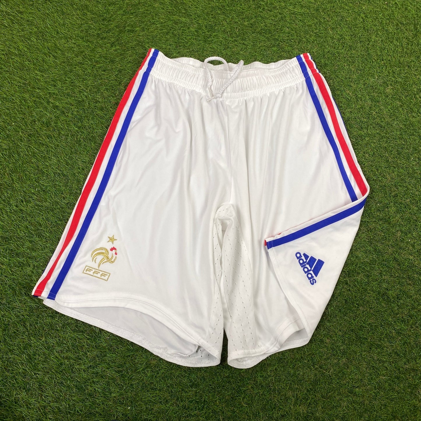 00s Adidas France Football Shorts White Medium - Vintage Box