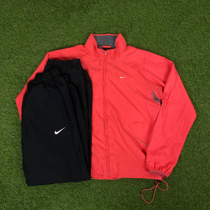 00s Nike Piping Tracksuit Jacket + Joggers Set Pink Large