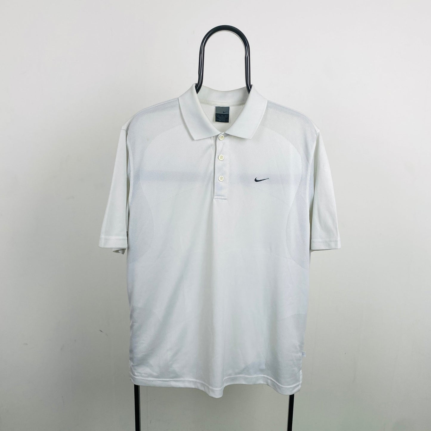 00s Nike Golf/Tennis Polo Shirt T-Shirt White XL - Vintage Box