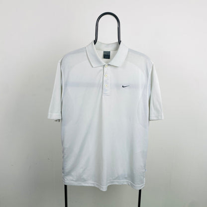 00s Nike Golf/Tennis Polo Shirt T-Shirt White XL - Vintage Box