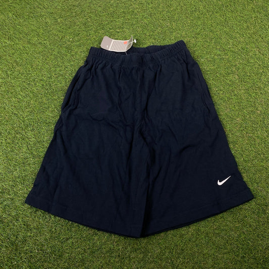 00s Nike Cotton Shorts Blue Small - Vintage Box