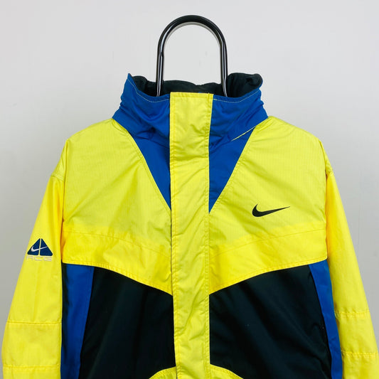 90s Nike ACG Packable Windbreaker Jacket Yellow Small - Vintage Box