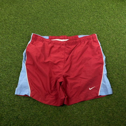 90s Nike Piping Shorts Red Medium - Vintage Box